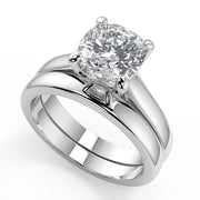 Kenya 4 Prong Basket Solitaire Cushion Cut Diamond Engagement Ring - Nivetta